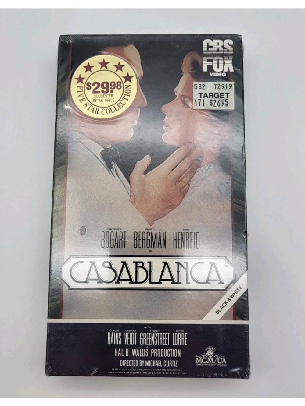 VTG 80s Casablanca VHS 1984 CBS FOX Watermark Factory Sealed